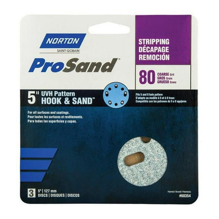 UPC: 0076607683540 | Norton 07660768354 ProSand Universal Vacuum Sanding Disc  Grit 80  5