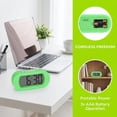 thumbnail image 5 of REGALWOVEN Oval Digital Alarm Clock for Bedroom, Alarms with Big Numbers Display, Adjustable Alarm Snooze Green, 5 of 7