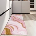 thumbnail image 4 of Pink Marble Gold Line Pattern Kitchen Rug Mat,Kitchen Runner Rugs Non Skid Washable,Decorative Kitchen Floor Mats for Kitchen,Sink,Laundry,17"X47", 4 of 5