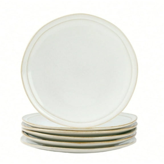 6 Pieces Dinner Plates Set, 10.5-Inch Scratch Resistant Stoneware Dinnerware Dish Set, Microwave And Dishwasher Safe, Reactive Glaze