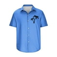 thumbnail image 5 of WREESH Men's Button Down Shirts Fashion Print Short Sleeve Turndown Collar Shirts Casual Tops Blue, 5 of 5