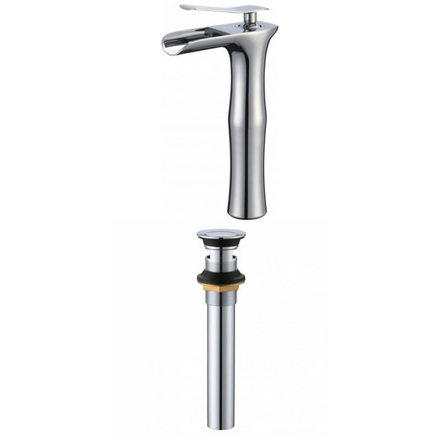 American Imaginations AI-33696 Deck Mount CUPC Approved Lead Free Brass Faucet Set In Chrome Color - Overflow Drain Incl.