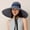 Blue, variant on Women Extra Wide Brim Sun Hat Audrey Style Striped Packable Summer Hat
