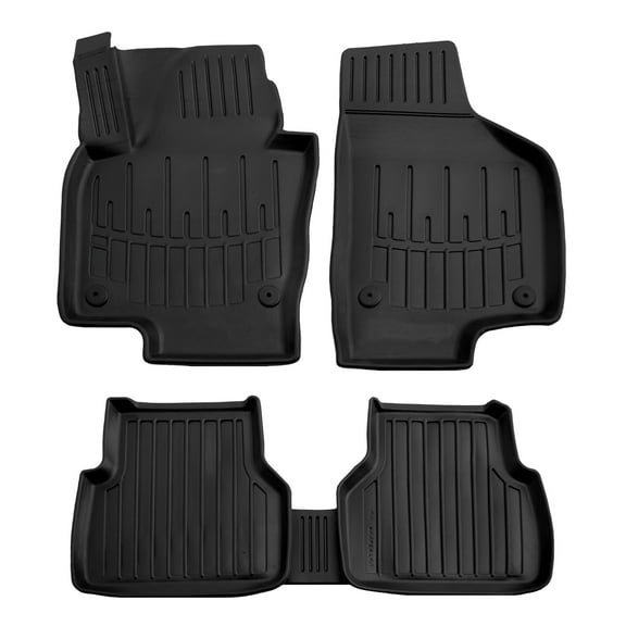 3D Floor Mats for 2009-2017 Volkswagen Tiguan Heavy Duty, Custom Fit, All Weather Liner Front & 2nd Row Full Set Rubber, Black