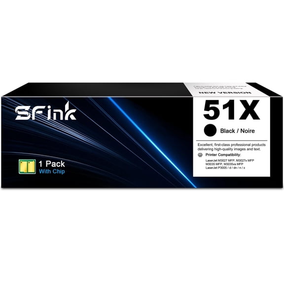 51X Toner Cartridges Compatible for HP51X Q7551X for LaserJet P3005 P3005D P3005N P3005DN P3005X ,M3035MFP M3035XS MFP M3027MFP M3027XMFP Printer(1-Pack Black)