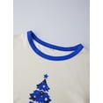 thumbnail image 4 of Family Matching Christmas Pajamas Tree Letter Long Sleeve Tops and Plaid Pants Sleepwear Set, 4 of 10