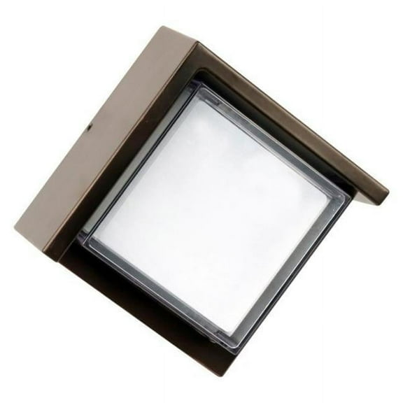 S5SQWM-830-DDBZ 7.5W 500 Lumen 3000 Kelvin Dusk To Dawn Square LED Wall Light, Bronze