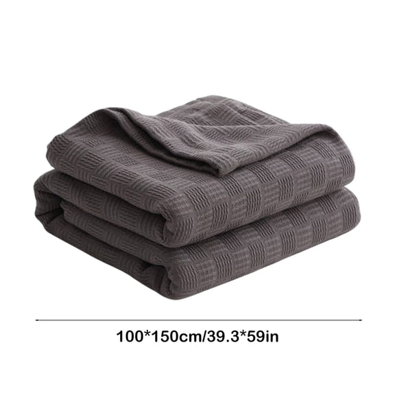 Rkxzt Cotton Knitted Blanket,Knitted Gauze Cover Blanket 100x150cm Double Conditioning Quilt Summer Throw Small Blanket,Blankets Throws