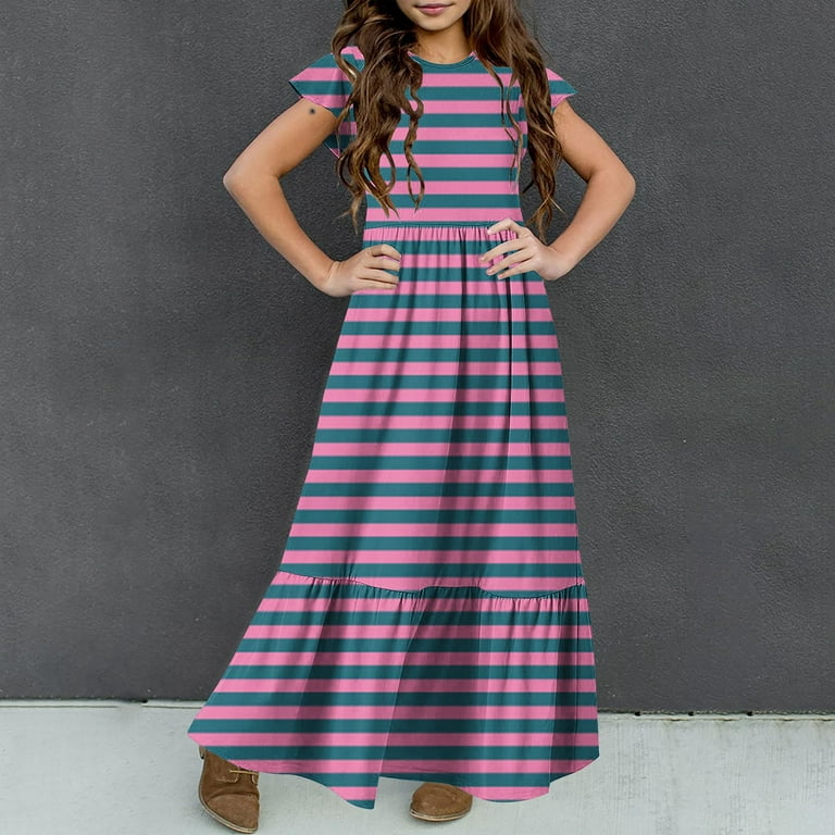 Summer Savings! Lisbinx Girls Fashion Summer Dress Short Sleeve