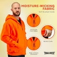 thumbnail image 2 of Orange Safety Full Zip High Visibility Thick Fleece Hooded Sweatshirt Hunting Jacket, 3X, Blaze Orange, 2 of 9