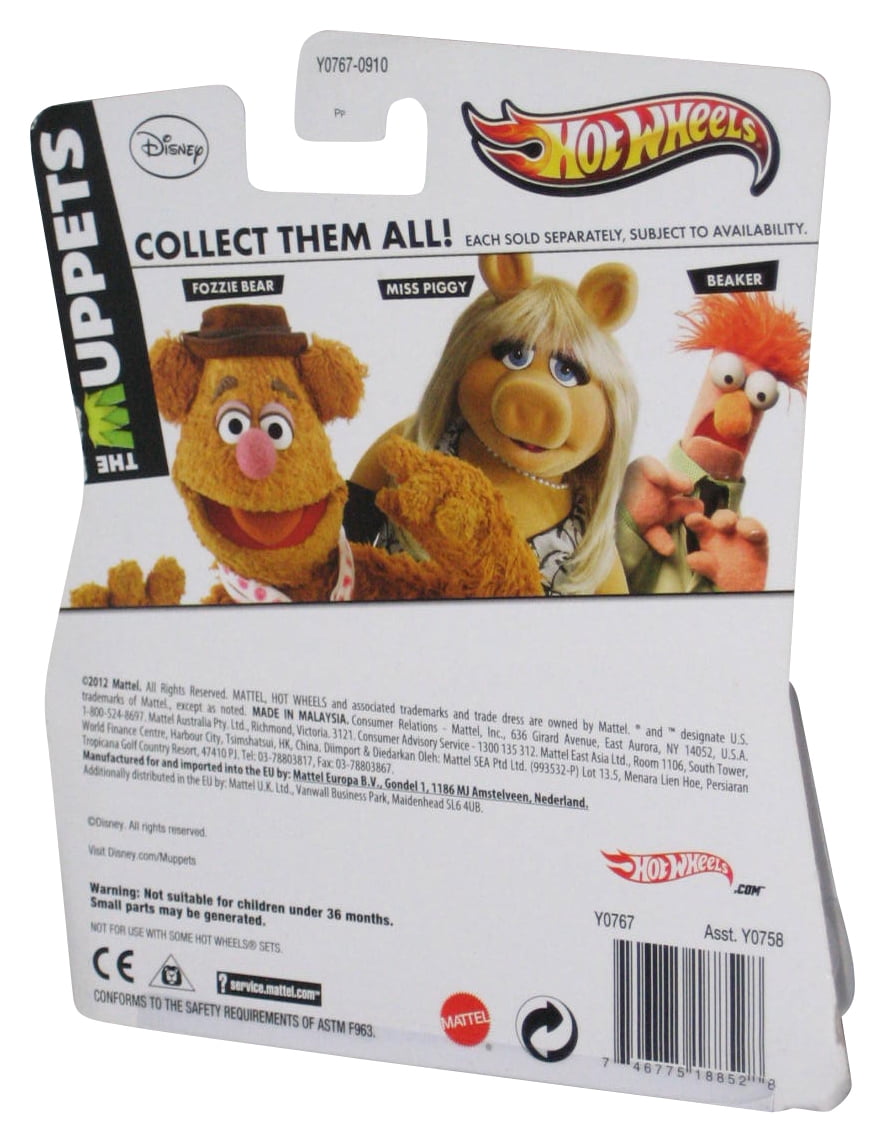 Disney The Muppets Hot Wheels (2012) Fozzie Bear Die-Cast Orange Toy Car