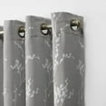 thumbnail image 2 of Nicole Miller Turion Floral Room Darkening Blackout Grommet Top Curtain Panel Pair, 52"x96", Ash Grey, 2 of 7