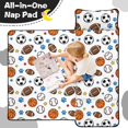 thumbnail image 4 of Football and Basketball White Pattern Teens Toddler Nap Mat with Pillow, Sleeping Mat Bag for Preschool Daycare 50"x20", 4 of 6
