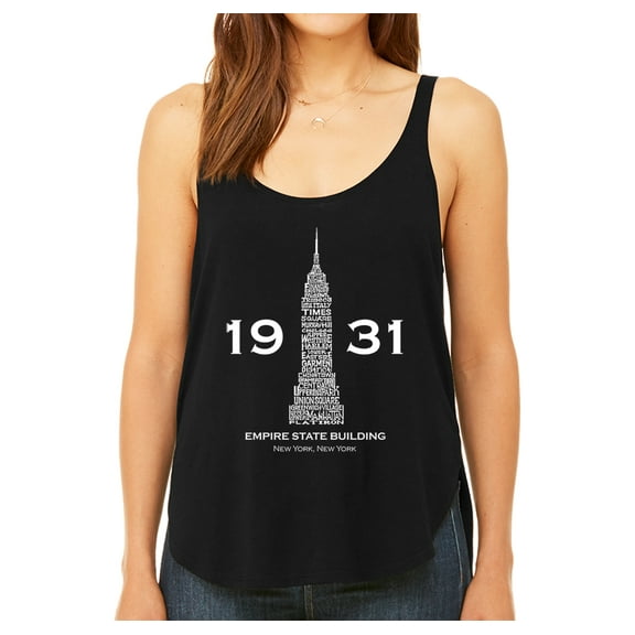 LA Pop Art Women's Word Art Flowy Tank Top - Empire State Building