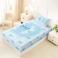 thumbnail image 4 of Erosebridal Kawaii Blue D Letter Monogrammed Girl Twin Sheet Sets 3pcs,Girls Children Dreamy Bowtie Love Heart Bedding, 4 of 5