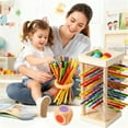 thumbnail image 6 of CHENjy Wooden Pick-Up Sticks Game with Colorful Sticks and Dice Tower for Family Party Game Night, 6 of 7