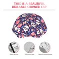 KLL white Skull Flower Pattern Shower Cap & Bath Cap for Women