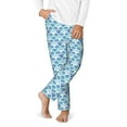thumbnail image 2 of Susaid Blue Fish Scale Texture Print Soft Teen Sleep Pants, Long Pajama Bottoms with Two Pockets and Elastic Waist, Designed for Ages 5-16-Small, 2 of 6