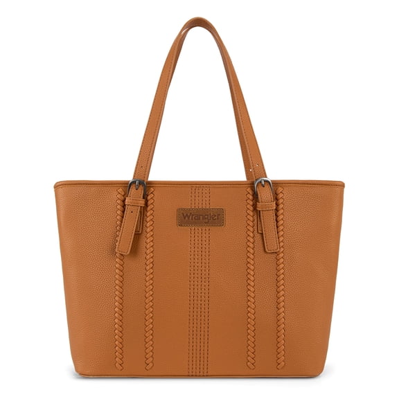 Wrangler Woven Tote Bag for Women Top Handle Satchel Handbag, Brown