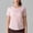 Pink, variant on Women's Twist Backless Short Sleeve T Shirts Tops Round Neck Curved Hem Casual Workout Tee T-Shirts White M(M)