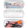 thumbnail image 4 of Trousse Crayons Transparente Blanche, Adapte Aux Tudiants, Au Bureau, La Papeterie. Trousse Cosmtique De Voyage, Trousse De Toilette Portátil, T, 4 of 5
