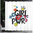 thumbnail image 4 of Ambesonne Girl Slogan Shower Curtain, Girl Power with a Crown, 69"Wx75"L, Multicolor, 4 of 5