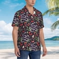 thumbnail image 5 of Daiia Snakes And Snake Fruit Hawaiian Shirt for Men Gentle Cotton Regular Short Sleeve Casual-X-Large, 5 of 9