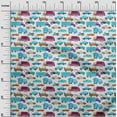 thumbnail image 3 of oneOone Cotton Jersey Medium Blue Fabric Truck Craft Projects Decor Fabric Printed By The Yard 58 Inch Wide, 3 of 5