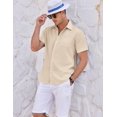 thumbnail image 3 of COOFANDY Mens Casual Shirts Short Sleeve Button Down Shirts Fashion Casual Linen Shirts for Men, 3 of 6
