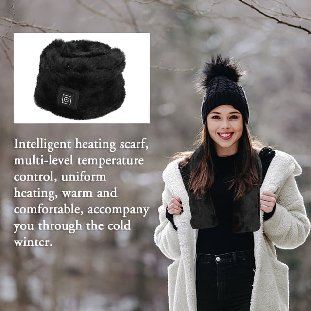 Pad Electric Heated Scarf Winter Warm Neck Wrap Battery Powered Neck Heat Pad Washable with 3-Level Temperature Adjustment for Men & Women