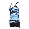 thumbnail image 3 of Jdlsppl Women's Full Coverage Tankini Swimsuit Beach Printed Bathing Suit Swimming Summer Mid Rise Hot Tub Blue 18, 3 of 4