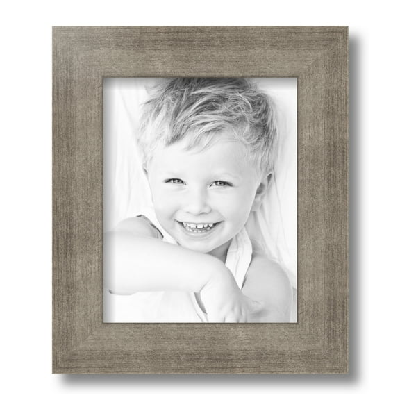 ArtToFrames 8x10 Inch Muted Warm Silver Picture Frame, This Silver MDF Poster Frame is Great for Your Art or Photos, Comes with Regular Glass (4676)