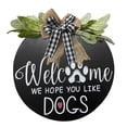 thumbnail image 1 of Welcome Round Wooden Sign Welcome Hanging Bow Sign Pet Sign, 1 of 7