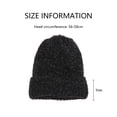 thumbnail image 2 of Gorros de lana para hombres y mujeres, gorros gruesos de invierno, medias cálidas, gorro de lana de chenilla con panel claro de color sólido, 2 of 5