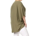 thumbnail image 3 of MOA COLLECTION Women's Plus Size Solid Dolman Sleeve Draped Open Front Chiffon Cardigan, 3 of 4