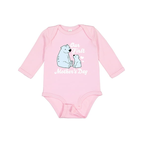 Inktastic Our First Mothers Day with Polar Bears Boys or Girls Long Sleeve Baby Bodysuit