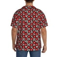 thumbnail image 3 of Pofeuu Red Floral Print Mens Casual Short Sleeve Shirts Beach Summer Spread Collar Pocket Tops Men's Casual Short-sleeved Shirt-4X-Large, 3 of 5