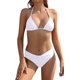 thumbnail image 1 of Triángulo Halter Conjunto de Bikini con Frente Torcido Traje de Baño de 2 Piezas con para Mujer Blanco XL Blanco XL Xishao ropa, 1 of 2