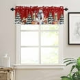 thumbnail image 7 of Christmas Snowman Kitchen Curtains and Valances Set, Squirrel Cat Winter Tree Snowflake Red Rod Pocket Window Valance Window Curtain Panels for Living Room Bedroom Laundry, 27.5x24in, 3 Pieces, 7 of 7