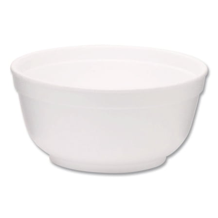 8 oz Squat Style Foam Bowls - White (1000/Carton)