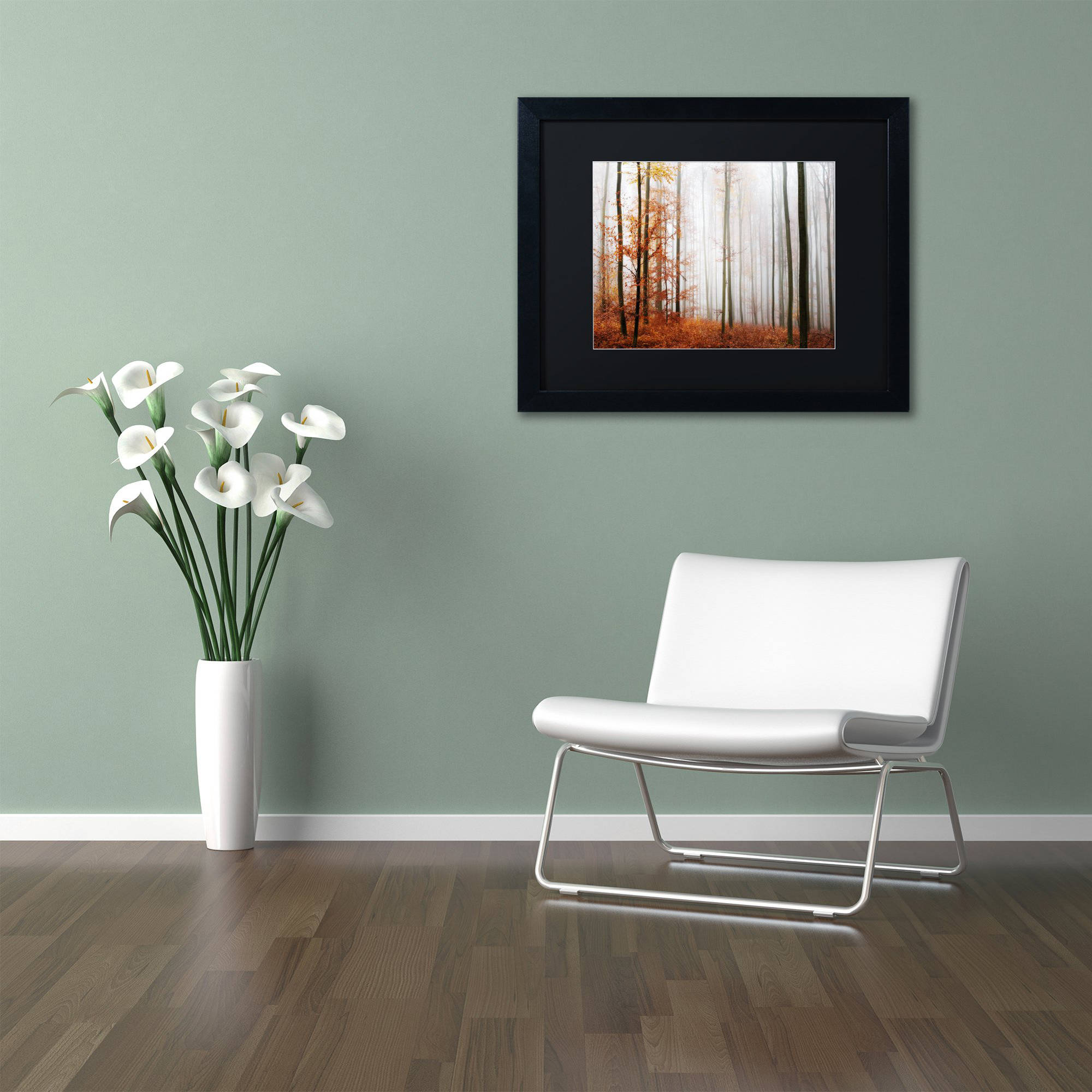 Trademark Fine Art "Forest Corner" Canvas Art by Philippe Sainte-Laudy Black Matte, Black Frame