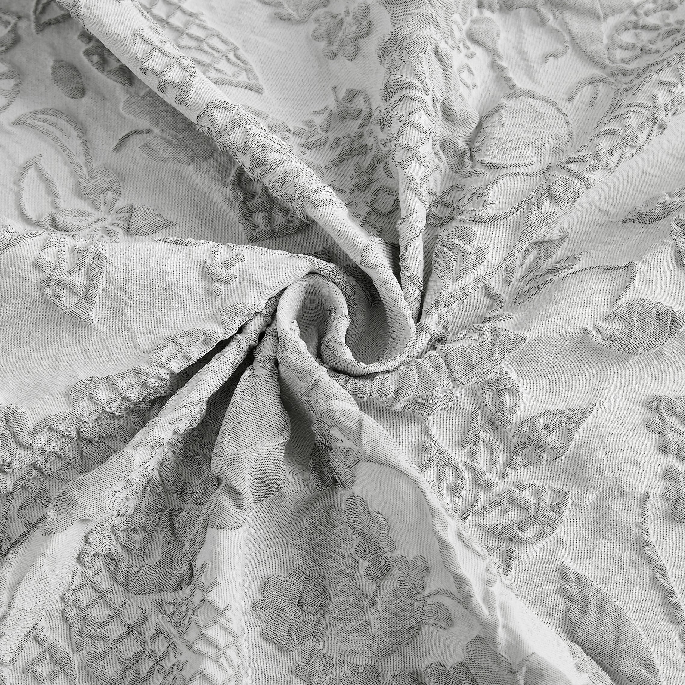 Dainty Home Anais Heavy Sculpted Floral Jacquard Shower Curtain, Textured Polyester Fabric, 72 x 72 Inches