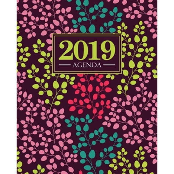 Pre-Owned Agenda 2019: 19x23cm: Agenda 2019 semainier: Motif floral tendance, jaune, rose, bleu canard et corail 5678 (Paperback)