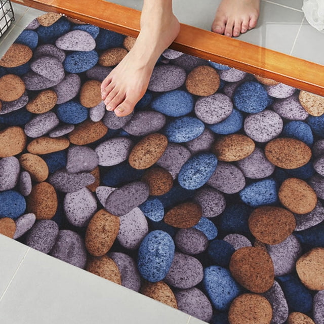 Hytrove 1Ud Alfombra Absorbente Antideslizante Azul Para Dormitorio Y Entrada Hecha En Poliéster