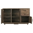 thumbnail image 4 of Galvin 3 Piece Oak Wood 2 Drawer Buffet with Cabinet and Display Shelf Set, 4 of 23