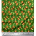 thumbnail image 1 of Soimoi Cotton Cambric Fabric Leaves & Floral Artistic Print Fabric by The Yard 42 Inch Wide, 1 of 3