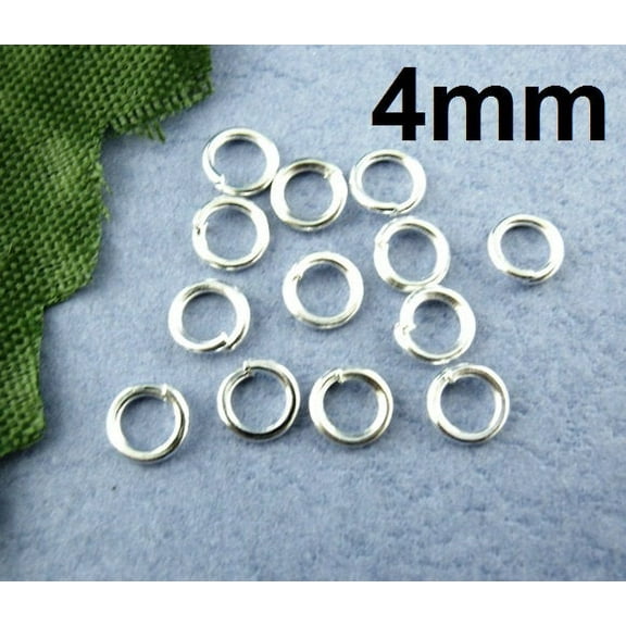 J162 - 1500 pcs Silver Plated Open Jump Rings - 4mm - 21 Gauge
