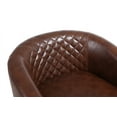 thumbnail image 6 of Accent Barrel Chair, Modern Tub Club Chair Upholstered Armchair with Gold Nailhead Trim & Black Legs, Comfy Reading Chair for Living Room, Bedroom, Home Office, Brown, 6 of 9