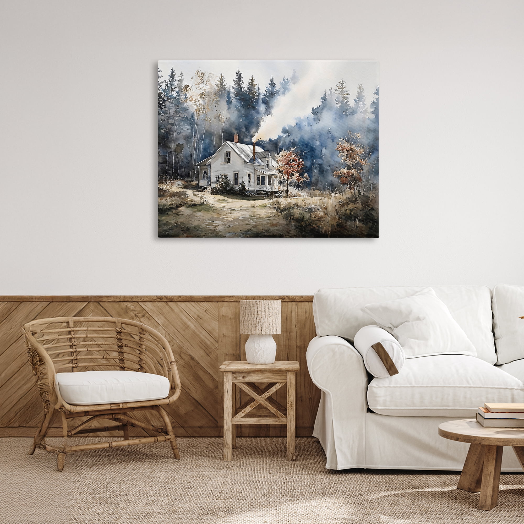 Stupell Industries Indigo Smoke at Woodland Cottage Canvas Wall Art, design by Franklyn Gregory