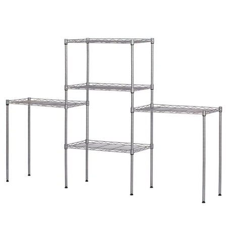 

Mojoyce Changeable Assembly Floor Standing Carbon Steel Storage Rack Holder Silver